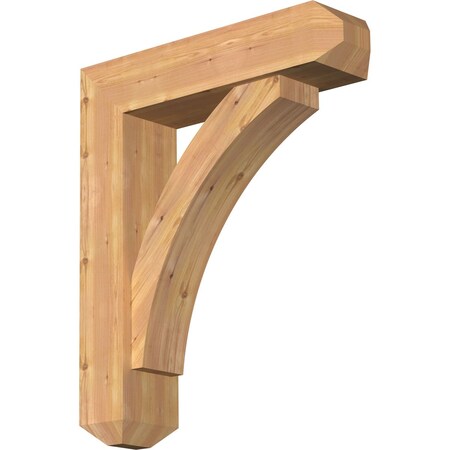 Ekena Millwork Thorton Craftsman Smooth Bracket w/ Offset Brace, Western Red Cedar, 7 1/2"W x 30"D x 36"H BKT0806X30X36THR04SWR